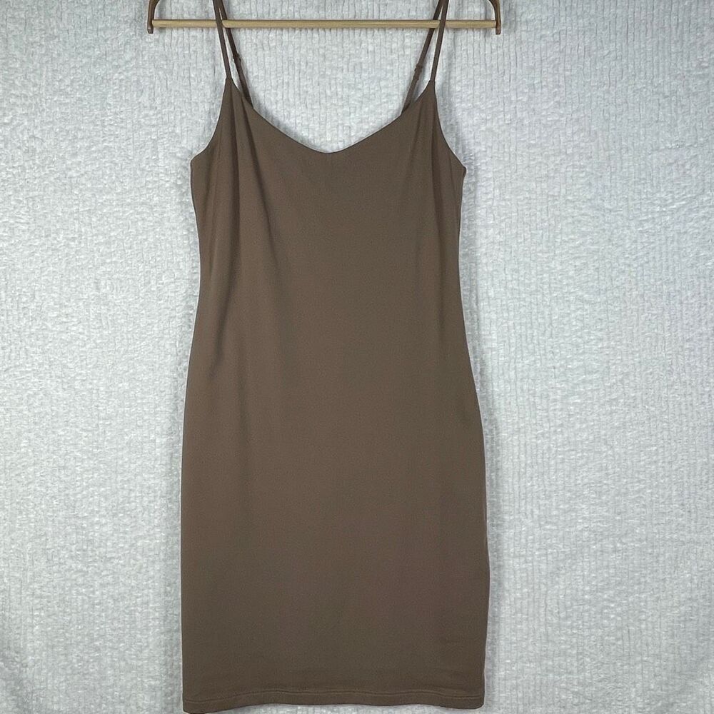 Babaton Deep Taupe Contour Scoop Stretch Cami Mini Dress Medium NWT